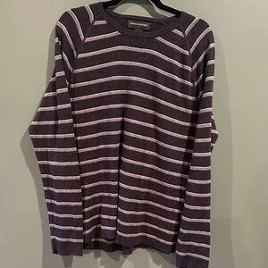 Banana Republic Charcoal & Gray Striped Men’s Crewneck Sweater 100% Cotton
